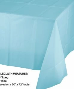 Creative Converting Pastel Blue Tablecover Plastic 54" X 108" Solid Color Tableware