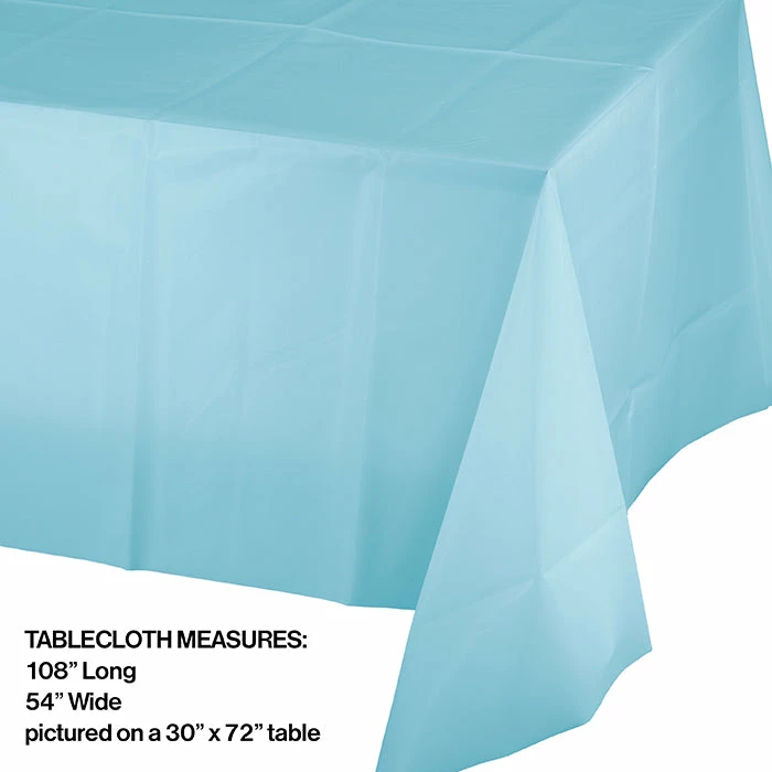 Creative Converting Pastel Blue Tablecover Plastic 54" X 108" Solid Color Tableware