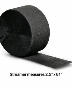 Creative Converting Black Velvet Crepe Streamers 81'