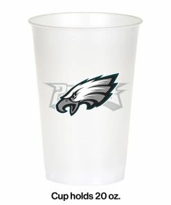 Creative Converting Philadelphia Eagles Plastic Cup, 20Oz, 8 Ct NFL And Football Party Supplies
