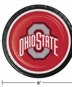 Creative Converting NCAA College Themed Party Decorations Ohio State University Paper Plates, 8 Ct