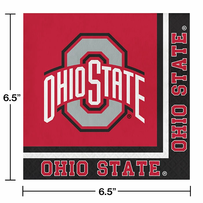 Creative Converting Ohio State University Napkins, 20 Ct NCAA College Themed Party Decorations