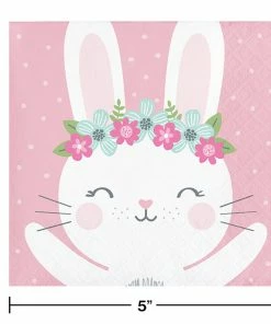 Creative Converting Bunny Party Beverage Napkins, 16 Ct