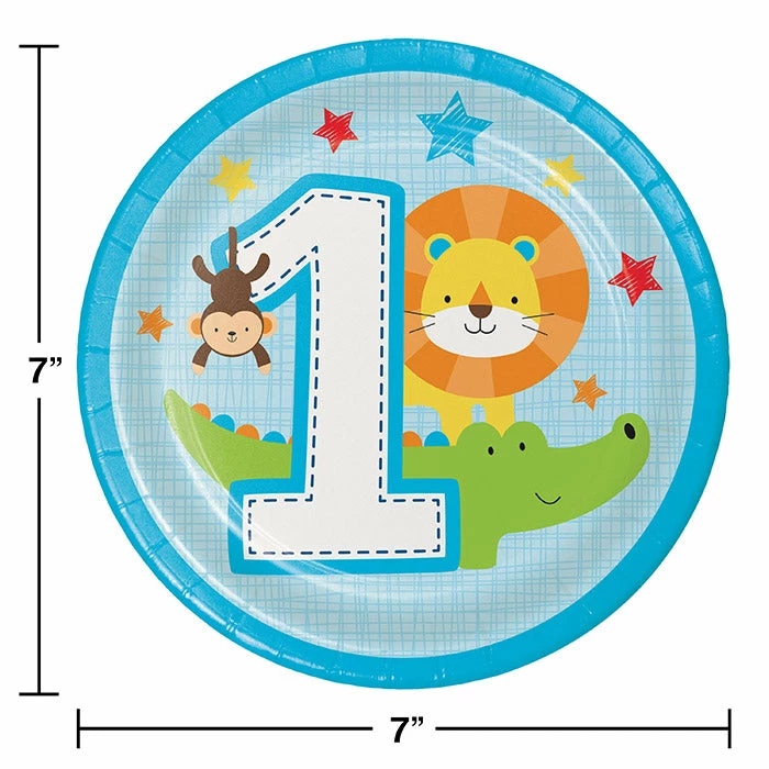 Creative Converting One Is Fun Boy Dessert Plates, 8 Ct