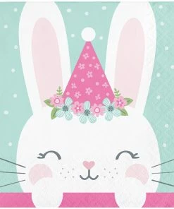 Creative Converting Bunny Party Birthday Beverage Napkins, 16 Ct