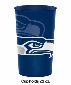 Creative Converting NFL And Football Party Supplies Seattle Seahawks Plastic Cup, 22 Oz