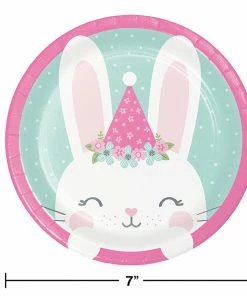 Creative Converting Bunny Party Dessert Plates, 8 Ct 1st Birthday Party Themes