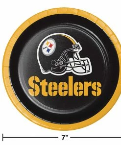 Creative Converting Pittsburgh Steelers Dessert Plates, 8 Ct NFL And Football Party Supplies