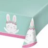 Creative Converting Birthday Bunny Plastic Tablecover All Over Print, 54" X 102" 1st Birthday Party Themes