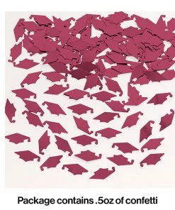 Creative Converting Graduation Party Supplies Burgundy Red Mortarboard Graduation Confetti, 0.5 Oz