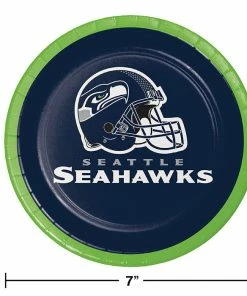 Creative Converting NFL And Football Party Supplies Seattle Seahawks Dessert Plates, 8 Ct