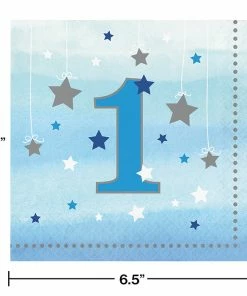 Creative Converting One Little Star Boy 1st Birthday Napkins, 16 Ct