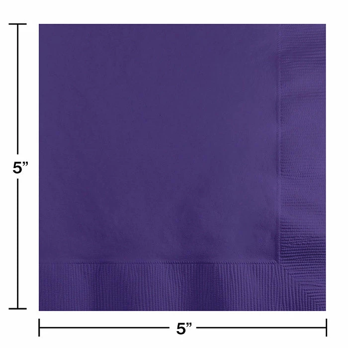 Creative Converting Purple Beverage Napkin 2Ply, 50 Ct Solid Color Tableware