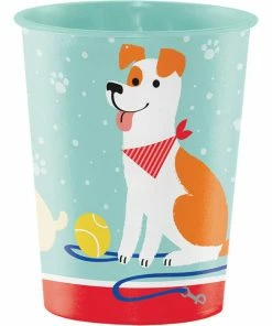 Creative Converting Dog Party Plastic Keepsake Cup 16 Oz. Kids Birthday Party Themes