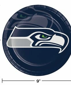 Creative Converting Seattle Seahawks Paper Plates, 8 Ct NFL And Football Party Supplies