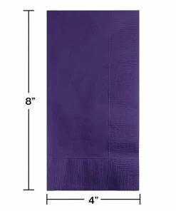 Creative Converting Purple Dinner Napkins 2Ply 1/8Fld, 50 Ct Solid Color Tableware