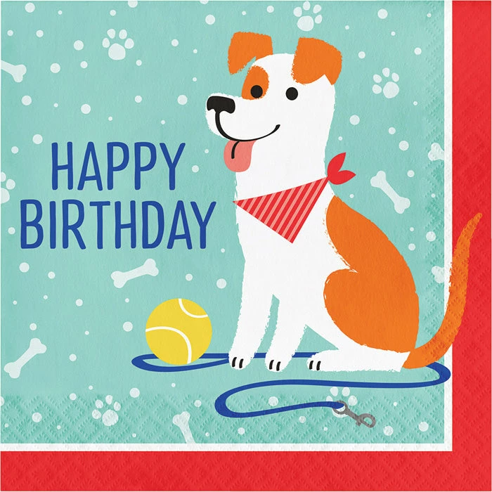 Creative Converting Dog Party Birthday Napkins, 16 Ct