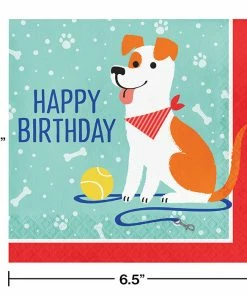 Creative Converting Dog Party Birthday Napkins, 16 Ct