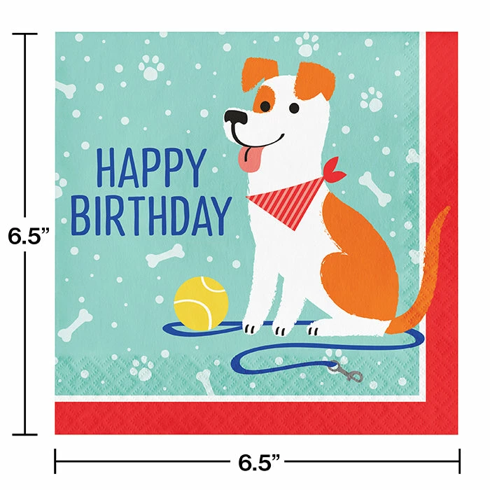 Creative Converting Dog Party Birthday Napkins, 16 Ct