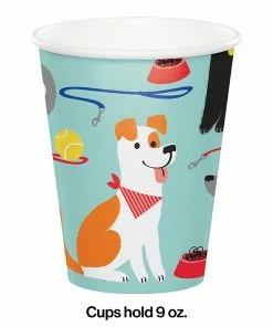 Creative Converting Kids Birthday Party Themes Dog Party Hot/Cold Paper Cups 9 Oz., 8 Ct