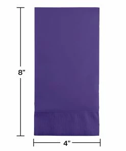 Creative Converting Purple Guest Towel, 3 Ply, 16 Ct
