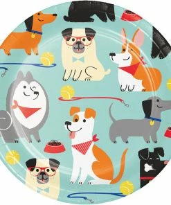 Creative Converting Dog Party Dessert Plates, 8 Ct Kids Birthday Party Themes