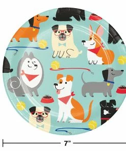 Creative Converting Dog Party Dessert Plates, 8 Ct Kids Birthday Party Themes