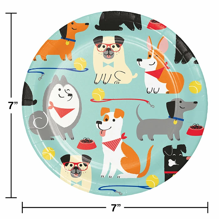 Creative Converting Dog Party Dessert Plates, 8 Ct Kids Birthday Party Themes