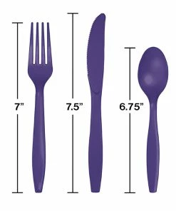Creative Converting Purple Assorted Plastic Cutlery, 24 Ct Solid Color Tableware