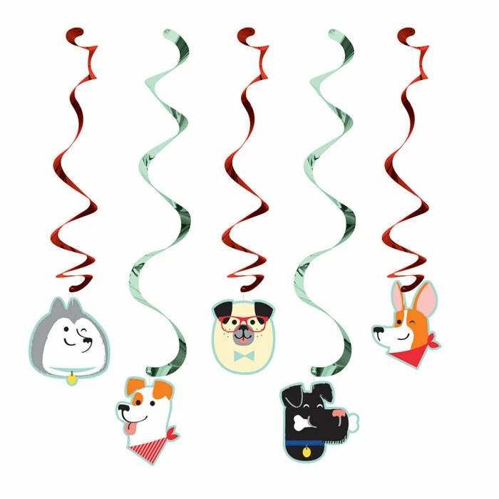 Creative Converting Kids Birthday Party Themes Dog Party Dizzy Danglers, 5 Ct