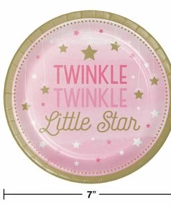 Creative Converting One Little Star Girl Dessert Plates, 8 Ct