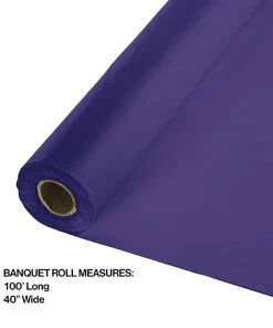 Creative Converting Solid Color Tableware Purple Banquet Roll 40" X 100'