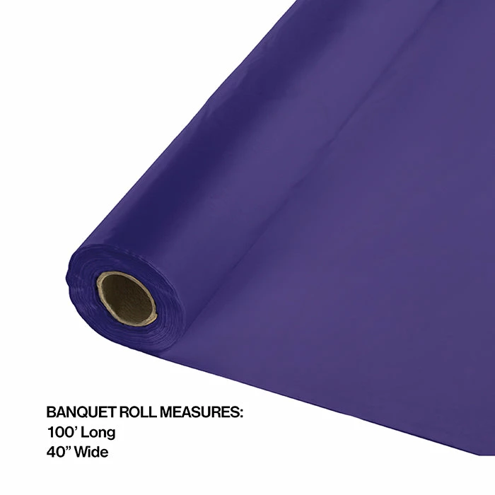 Creative Converting Solid Color Tableware Purple Banquet Roll 40" X 100'