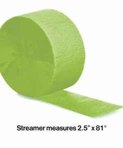 Creative Converting Fresh Lime Crepe Streamers 81' Solid Color Tableware