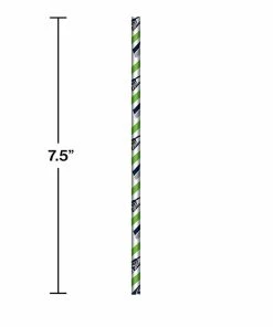 Creative Converting Seattle Seahawks Paper Straws, 24 Ct NFL And Football Party Supplies