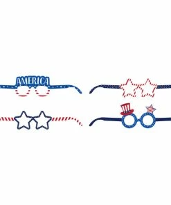 Creative Converting Patriotic And 4th Of July Party Decorations Patriotic Paper Glasses 4ct