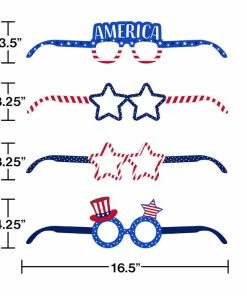 Creative Converting Patriotic And 4th Of July Party Decorations Patriotic Paper Glasses 4ct