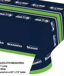 Creative Converting NFL And Football Party Supplies Seattle Seahawks Plastic Table Cover, 54" X 102"