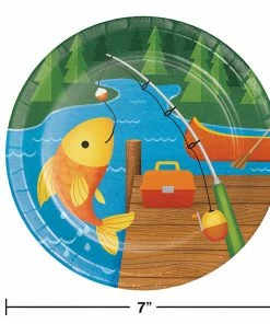 Creative Converting Kids Birthday Party Themes Camping Dessert Plates, 8 Ct