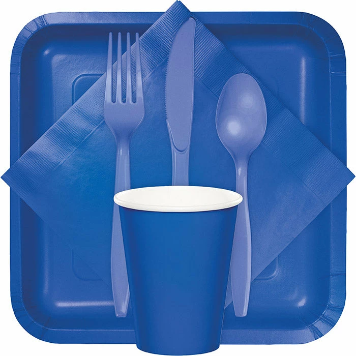 Creative Converting Solid Color Tableware Cobalt Blue Plastic Spoons, 24 Ct
