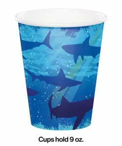 Creative Converting Shark Splash Hot/Cold Paper Paper Cups 9 Oz., 8 Ct Kids Birthday Party Themes