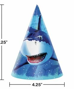 Creative Converting Shark Splash Party Hats, 8 Ct Kids Birthday Party Themes