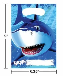 Creative Converting Shark Splash Favor Bags, 8 Ct Kids Birthday Party Themes