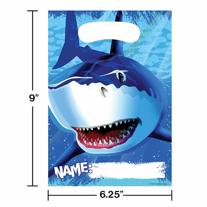 Creative Converting Shark Splash Favor Bags, 8 Ct Kids Birthday Party Themes