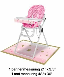 Creative Converting One Little Star Girl High Chair Kit 1st Birthday Party Themes