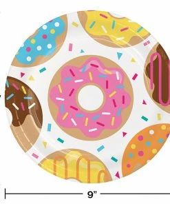 Creative Converting Kids Birthday Party Themes Donut Time Paper Plates, 8 Ct