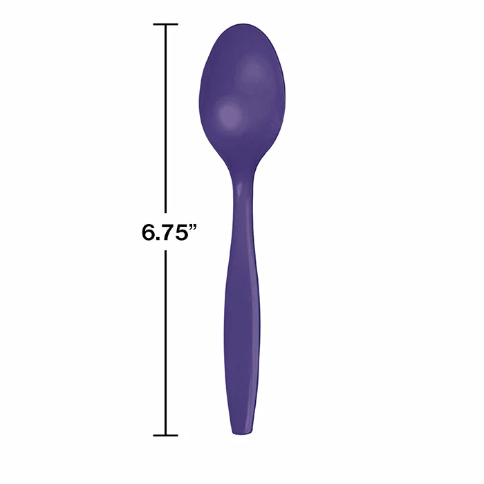 Creative Converting Purple Plastic Spoons, 50 Ct Solid Color Tableware