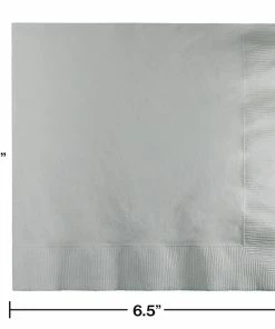 Creative Converting Shimmering Silver Luncheon Napkin 2Ply, 50 Ct