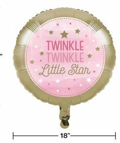 Creative Converting One Little Star - Girl Metallic Balloon 18"