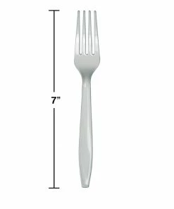 Creative Converting Shimmering Silver Plastic Forks, 50 Ct